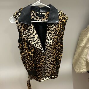 Leopard, nasty girl, biker vest, size medium